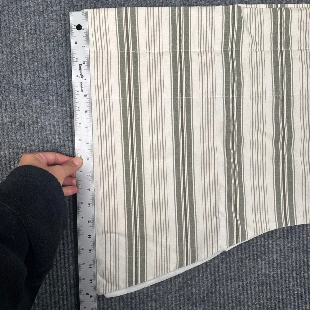 Set 2 Ticking Stripe Swag Valances Gray Cream Farmhouse Country Cottage 33